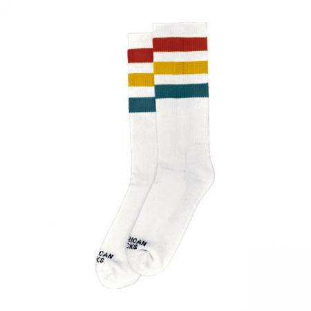 AMERICAN SOCKS MID HIGH STIFLER RED/YELLOW/BLUE STRIPED