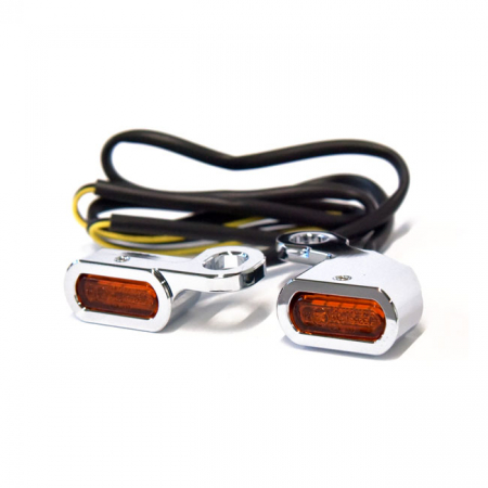 FASTLINE, BELOW BAR LED TURN SIGNAL SET. CHROME