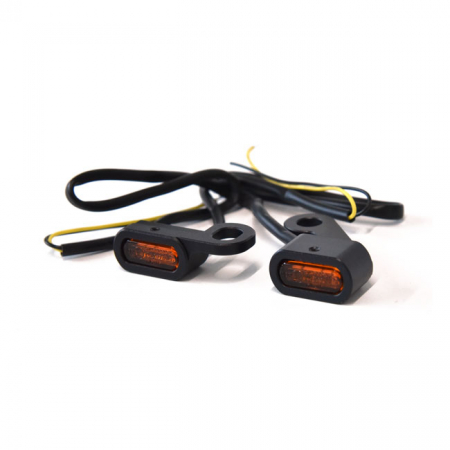 FASTLINE, BELOW BAR LED TURN SIGNAL SET. BLACK