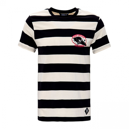 KING KEROSIN CROW STRIPED T-SHIRT BLACK/WHITE