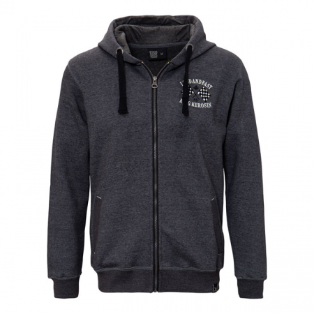 KING KEROSIN CROW ZIP HOODIE STEEL GREY