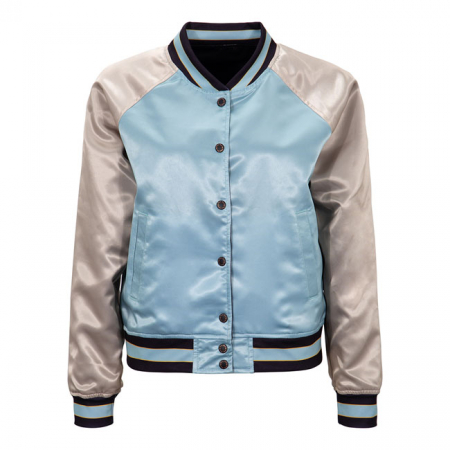 QUEEN KEROSIN SATIN JACKET TURQUOISE/ANTIQUE WHIT