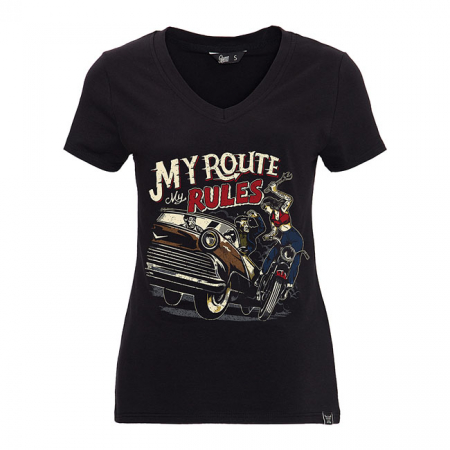 QUEEN KEROSIN MY ROUTE MY RULES T-SHIRT BLACK