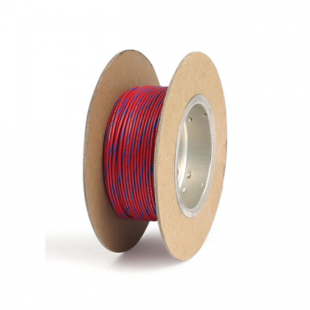 PUNAINEN / SININEN. NAMZ WIRE ON SPOOL, 18 GAUGE 1 M