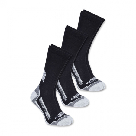 CARHARTT FORCE PERF. WORK CREW SOCKS BLACK (3PR)