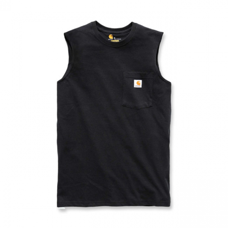 CARHARTT WORKWEAR POCKET SLEEVELESS T-SHIRT BLACK