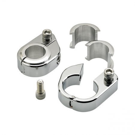 BILTWELL, STRAIGHT O/S SPEED CLAMPS CHROME