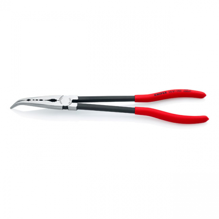 KNIPEX LONG REACH NEEDLE NOSE PLIERS WITH ANGLED HEAD 280MM