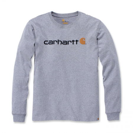 CARHARTT LONG SLEEVE T-SHIRT CORE LOGO HEATHER GREY