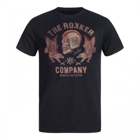 ROKKER RED EAGLE T-SHIRT, BLACK