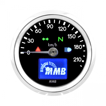 MMB 48MM ELECTRONIC SPEEDOMETER BASIC 220KMH CHROME