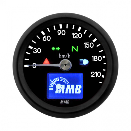 MMB 48MM ELECTRONIC SPEEDOMETER BASIC 220KMH BLACK