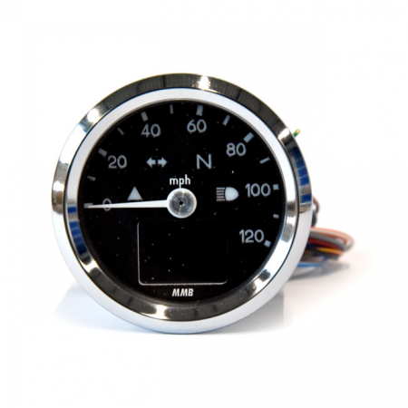 MMB 48MM ELECTRONIC SPEEDOMETER BASIC 120MPH CHROME