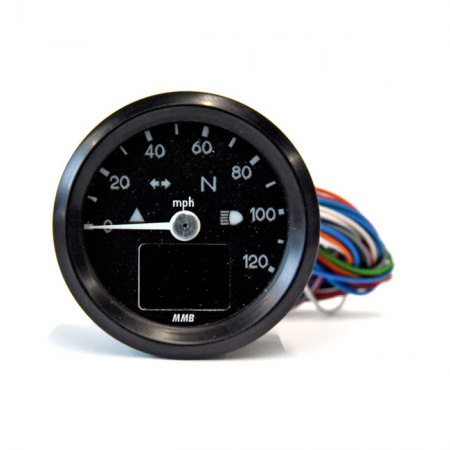 MMB 48MM ELECTRONIC SPEEDOMETER BASIC 120MPH BLACK