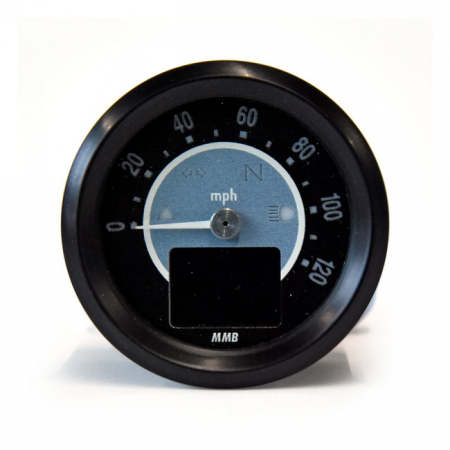 MMB 48MM ELECTRONIC SPEEDOMETER TARGET 120MPH BLACK