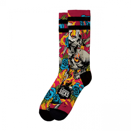 AMERICAN SOCKS SIGNATURE FIREBALL, DOUBLE BLACK STRIPED