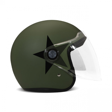 DMD P1 DEMI-JET HELMET STAR MATTE GREEN ECE APPR.