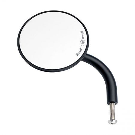 BILTWELL UTILITY ROUND MIRROR SHORT STEM BLACK ECE APPR.