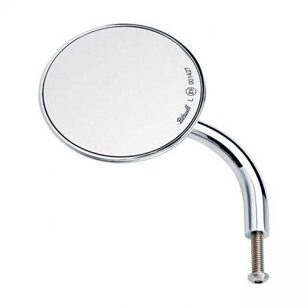 BILTWELL UTILITY ROUND MIRROR SHORT STEM CHROME ECE APPR.