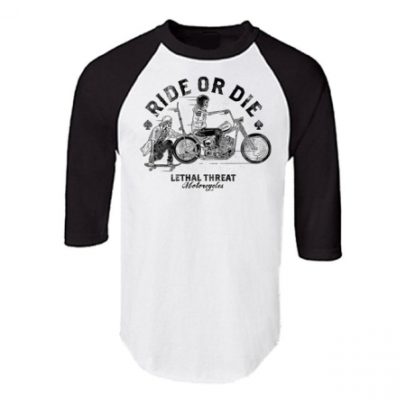 LT RIDE OR DIE RAGLAN SLEEVE SHIRT BLACK/WHITE