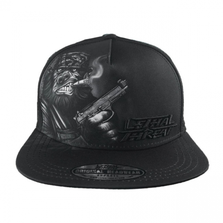 LT GORILLA GUN CAP WITH FLAT BILL BLACK