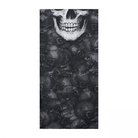 LT BLACK SKULL TUBULAR MASK BANDANA