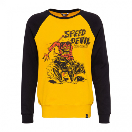 KING KEROSIN RAGLAN LONGSLEEVE SWEATER SPEED DEVILS BLACK