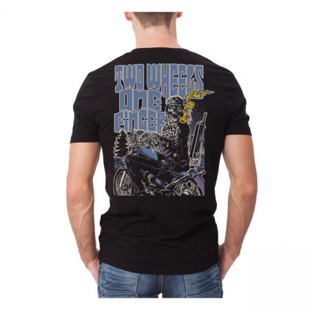 DOWN-N-OUT TWO WHEELS T-SHIRT BLACK