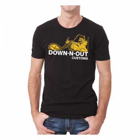 DOWN-N-OUT MOTOR PSYCHO T-SHIRT BLACK