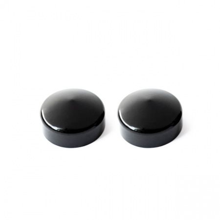 KILLER CUSTOM, FORK TUBE CAP BOLT COVER SET. BLACK. 2-PIECE