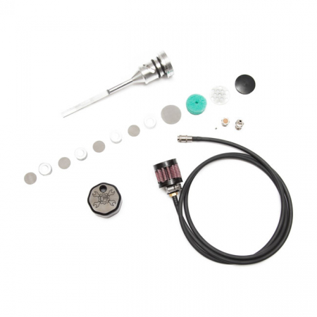 FEULING, OIL TANK BREATHER KIT & VENTED DIPSTICK. BLACK CAP