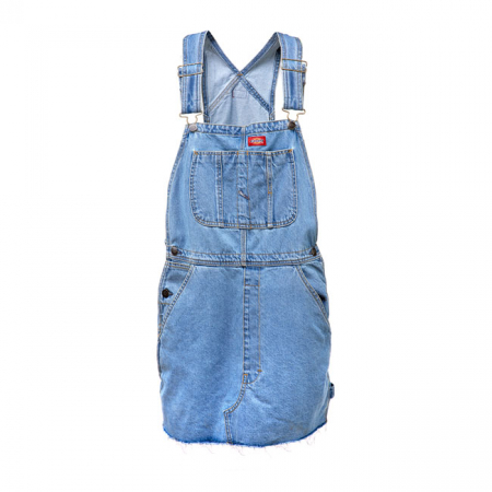 DICKIES HOPEWELL DENIM BIB DRESS LIGHT BLEACH