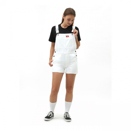 DICKIES ROOPVILLE BIB SHORT WHITE