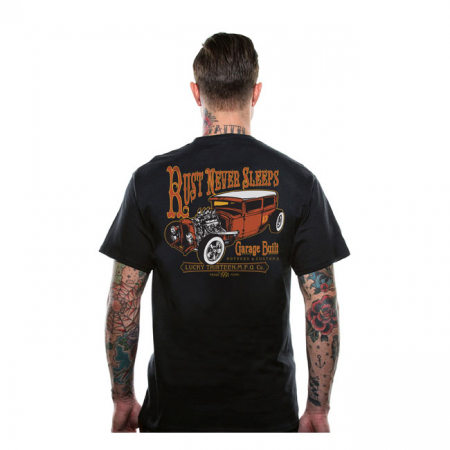 LUCKY 13 RUST NEVER SLEEPS T-SHIRT BLACK