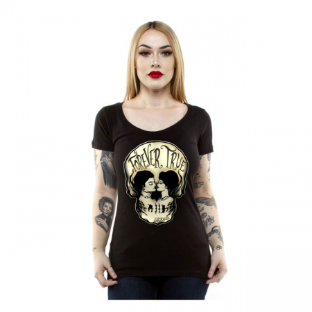 LUCKY 13 FOREVER SKULL T-SHIRT BLACK