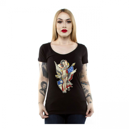 LUCKY 13 LIBERTY BELLE T-SHIRT BLACK