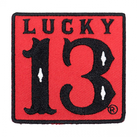 LUCKY 13 RED SQUARE PATCH