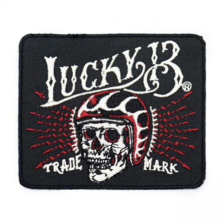 LUCKY 13 SKULL PATCH BLACK