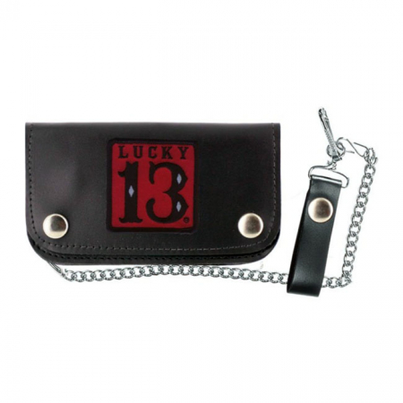 LUCKY 13 RED PATCH WALLET BLACK