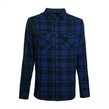 WCC LA BOMBA HERRINGBONE FLANNEL SHIRT BLUE/BLACK