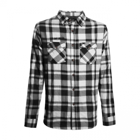 WCC LA BOMBA HERRINGBONE FLANNEL SHIRT WHITE/BLACK