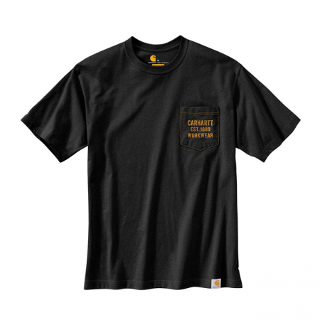 CARHARTT GRAPHIC POCKET T-SHIRT HEATHER BLACK