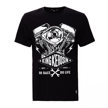 KING KEROSIN NO RACE NO LIFE T-SHIRT BLACK