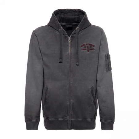 KING KEROSIN INDIAN RIDER ZIP HOODIE OILWASHED BLACK