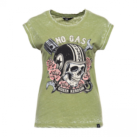 QUEEN KEROSIN NO GAS NO GLORY T-SHIRT OLIVE