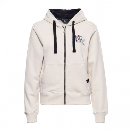 QUEEN KEROSIN QUEEN OF THE ROAD ZIP HOODIE BEIGE