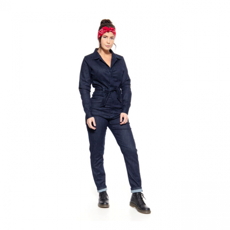 QUEEN KEROSIN WESTERN OVERALL DARK BLUE/RINSED WASH