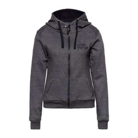 QUEEN KEROSIN RACING SKULL ZIP HOODIE STEEL GREY