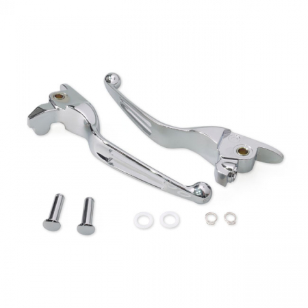 HANDLEBAR LEVER KIT, 2-SLOT WIDE BLADE. CHROME