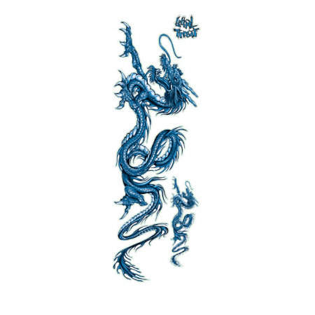 LT BLUE DRAGON LEFT DECAL